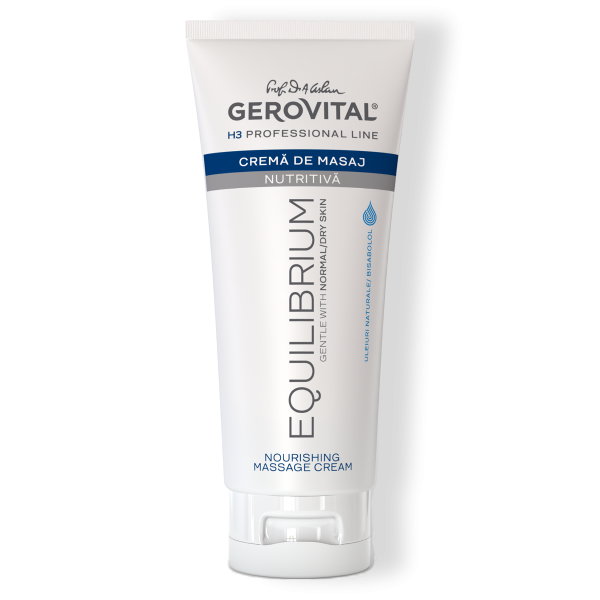 Cremă de Masaj Nutritivă pentru Ten Uscat sau Sensibil cu Uleiuri Naturale, Gerovital H3 Equilibrium, 200 ml