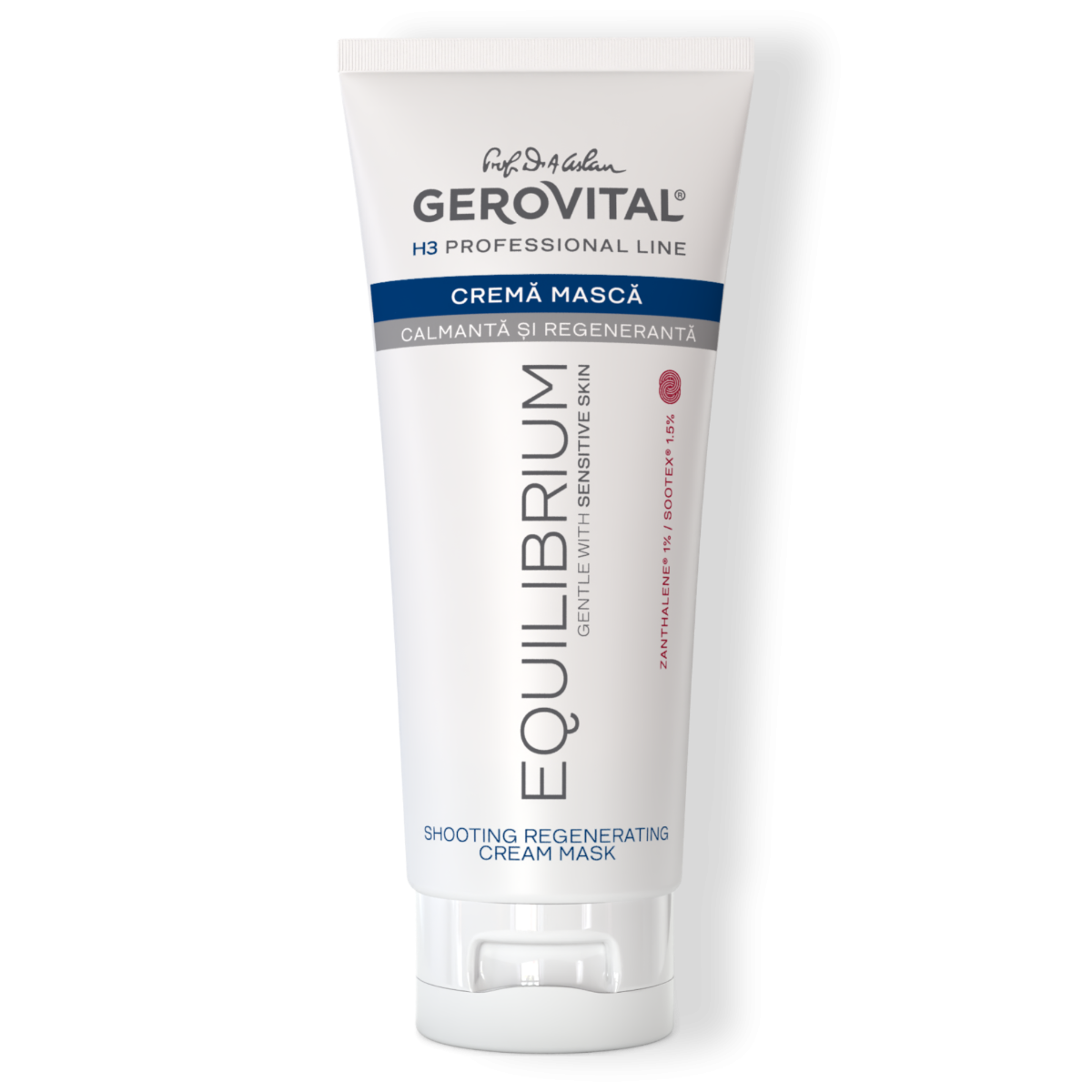 Cremă-Mască Calmantă și Regenerantă cu Vitamina A și Uleiuri Naturale pentru Ten Uscat sau Iritabil, Gerovital H3 Equilibrium, 200 ml