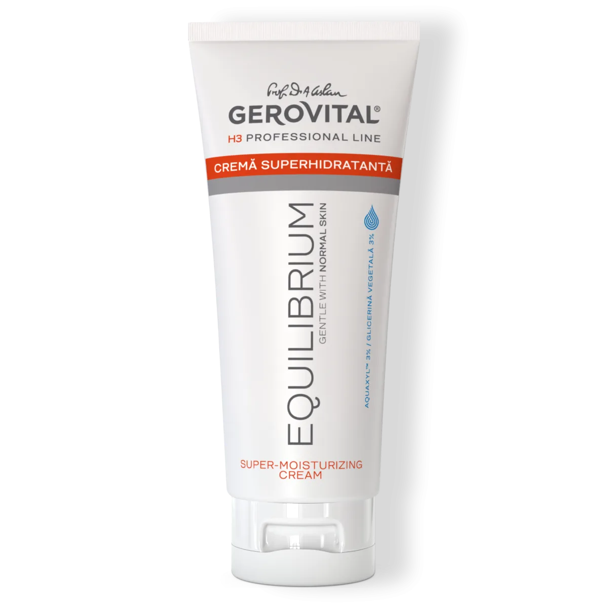 Cremă Superhidratantă pentru Față și Decolteu cu Aquaxyl™ și Glicerină, Gerovital H3 Equilibrium, 200 ml