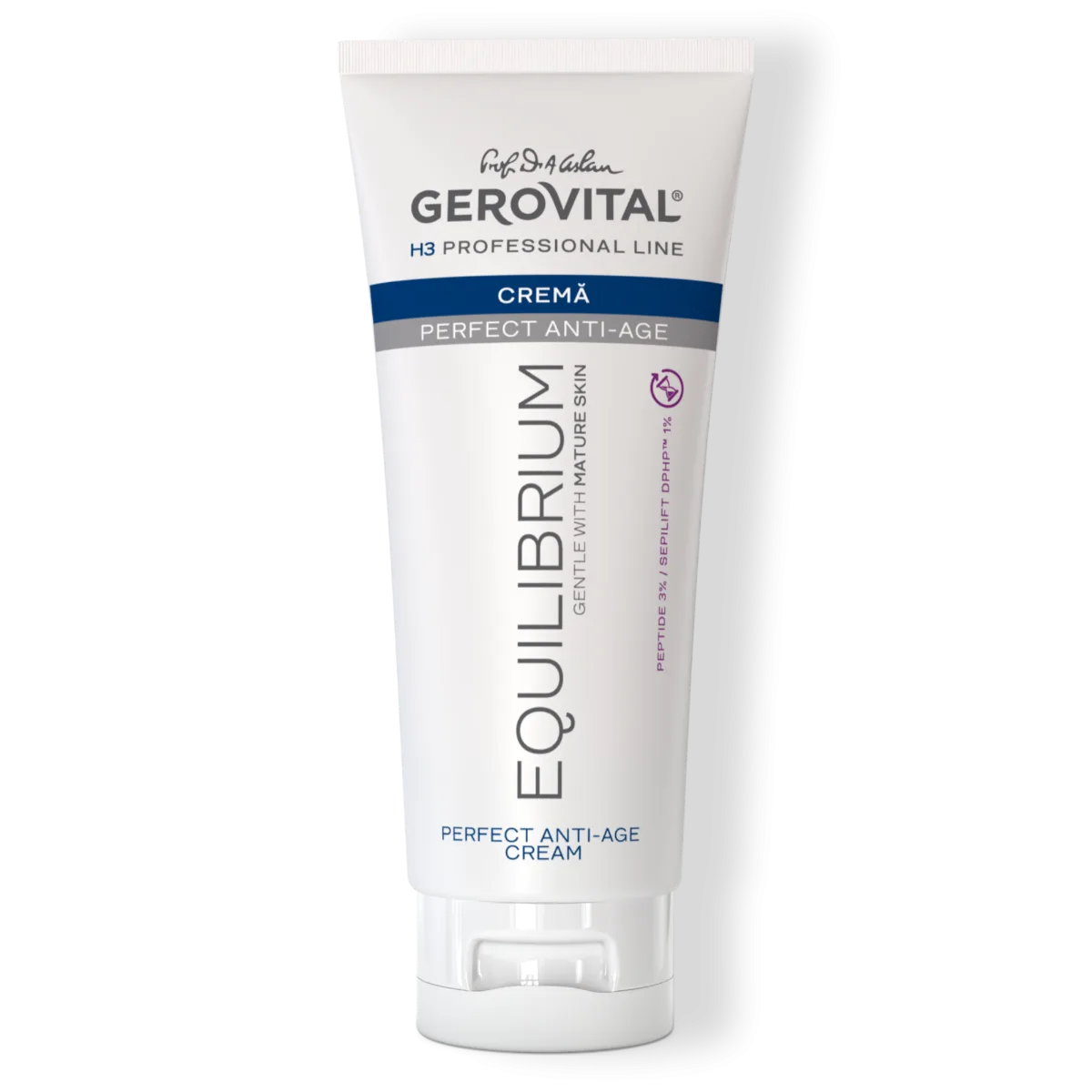 Cremă Perfect Anti-Age Antirid și Fermitate pentru Ten Matur și Uscat cu Peptide și Sepilift™, Gerovital H3 Equilibrium, 200 ml