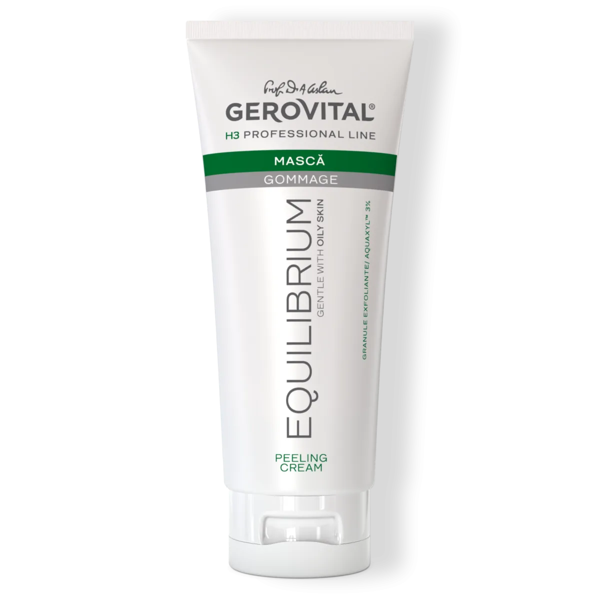 Mască Gommage Exfoliantă pentru Ten Gras și Normal cu Sâmburi de Caisă, Gerovital H3 Equilibrium, 200 ml
