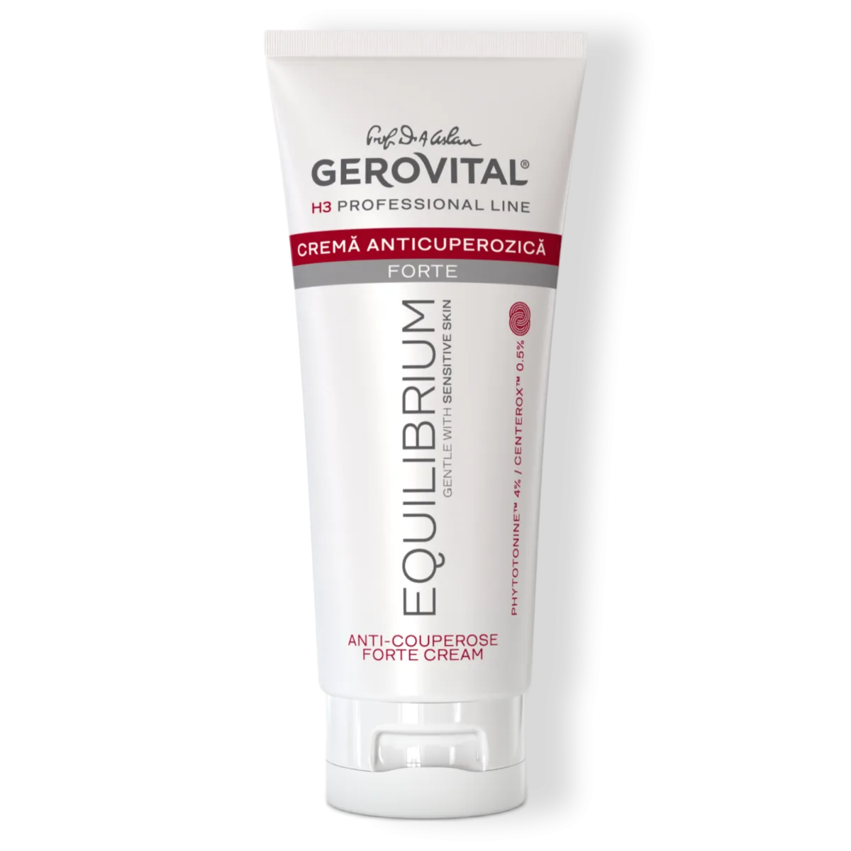 Cremă Anticuperozică Forte pentru Ten Sensibil, Calmează și Maschează Roșeața, Gerovital H3 Equilibrium, 100 ml