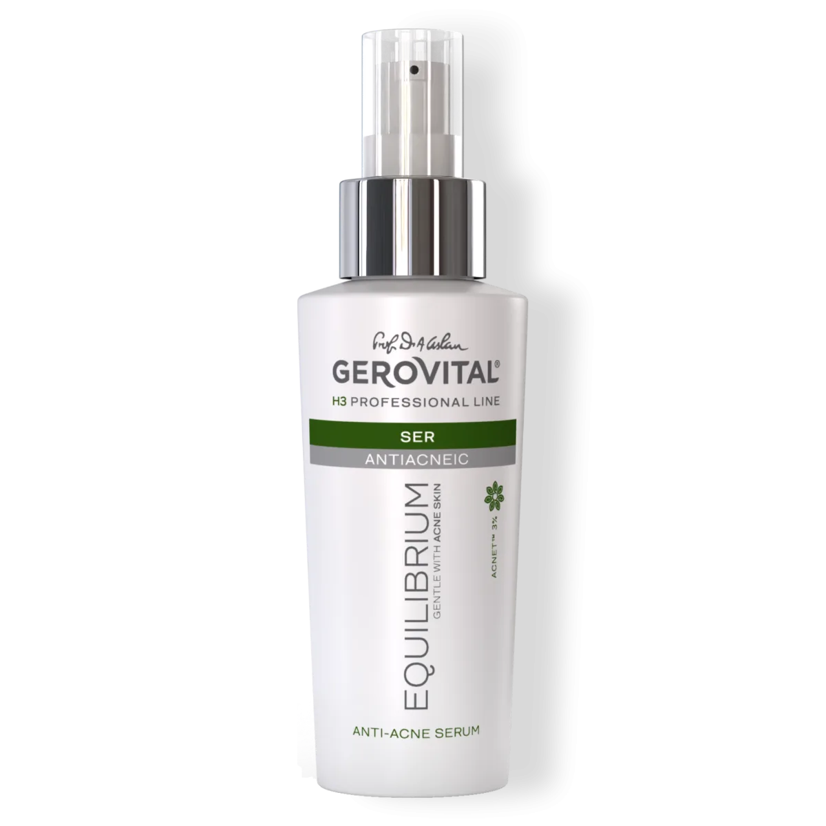 Ser Antiacneic cu Acid Salicilic Natural și AcNet™ 3%, Reglare Sebum & Efect Cicatrizant, Gerovital H3 Equilibrium, 100 ml