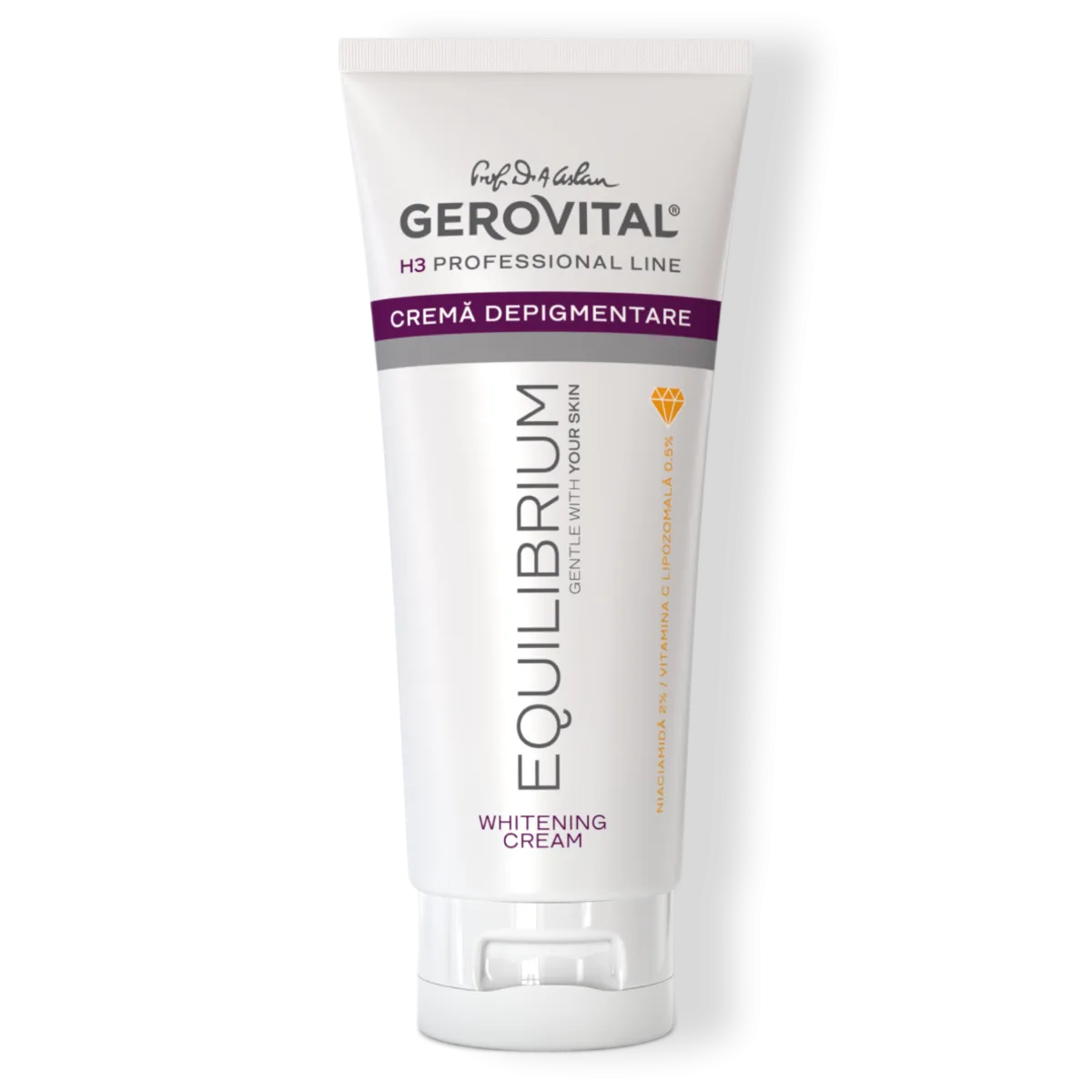 Cremă Depigmentare cu Vitamina C și Niacinamidă pentru Estomparea Petelor și Uniformizarea Tenului, Gerovital H3 Equilibrium, 100 ml