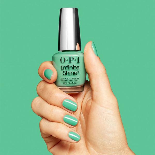 Lac de unghii cu efect de gel OPI Infinite Shine, The New OPIcons Collection, Big Apple Green, 15 ml