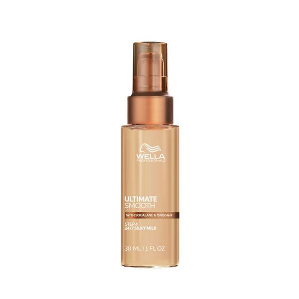 Lapte de Par Leave-in cu Protectie Termica, UV si Efect Anti-frizz - Wella Professionals Ultimate Smooth 24/7 Silky Milk pentru Par Matasos si Neted, 30 ml