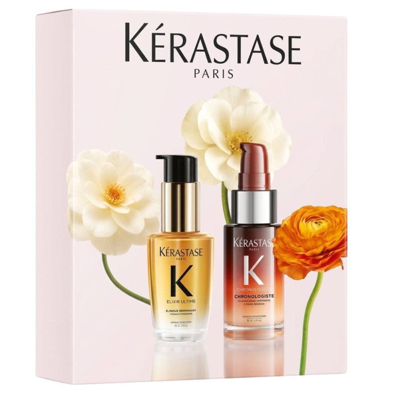 Set Kérastase MINI EMBLEMATIC Spring 2026 Serum Elixir Ultime L’HUILE ORIGINALE 30 ml + 8H MAGIC NIGHT SERUM 30 ml
