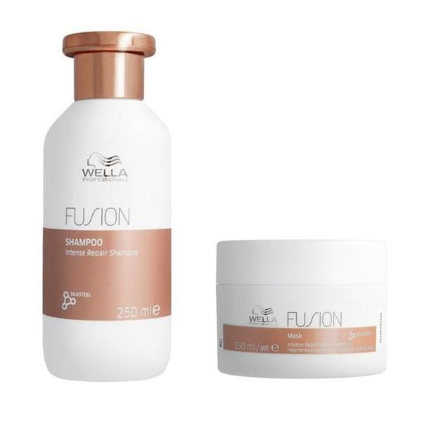 Set Wella Professionals Fusion – Șampon 250 ml și Mască reparatoare 150 ml pentru păr deteriorat