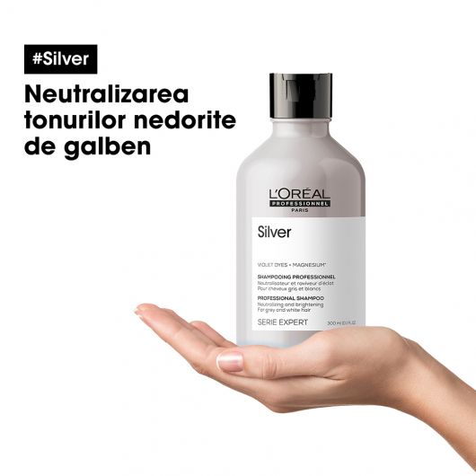 Sampon pentru par carunt sau alb L’Oréal Professionnel Serie Expert Silver 300ml