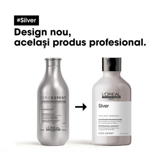 Sampon pentru par carunt sau alb L’Oréal Professionnel Serie Expert Silver 300ml