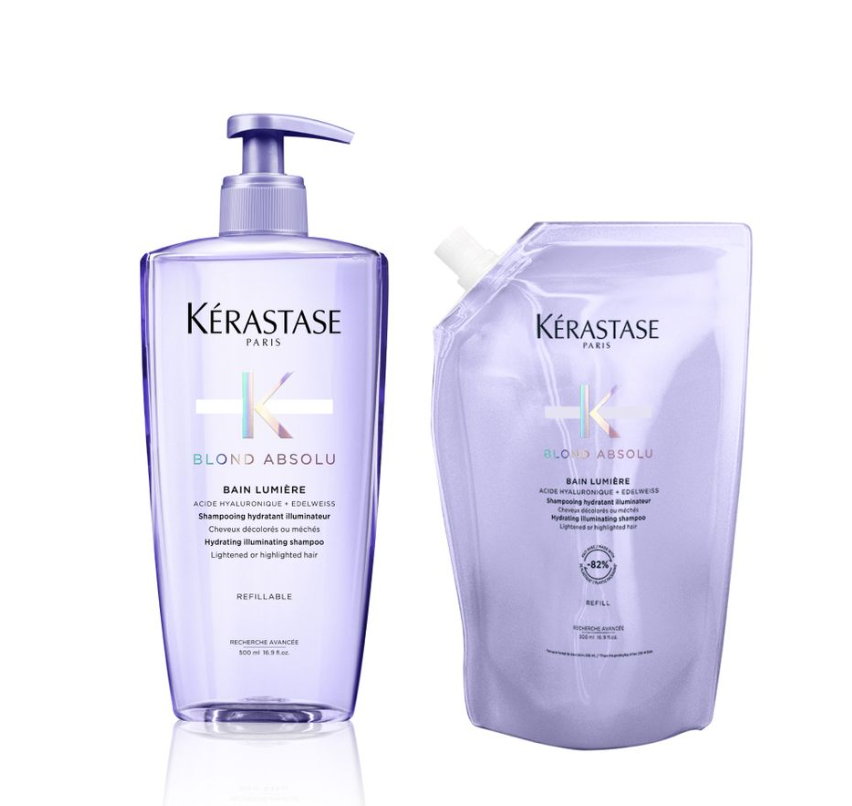 Set Sampon iluminator Kerastase Blond Absolu Bain Lumiere: Sampon 500ml + Rezerva 500ml