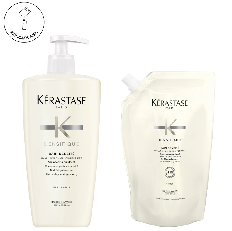 Set Kérastase Densifique Bain Densite - Sampon Reincarcabil 500ml si Rezerva 500ml