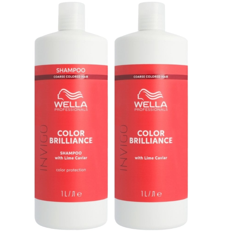Set Wella Invigo Brilliance pentru par vopsit: Sampon 1000ml + Balsam 1000ml