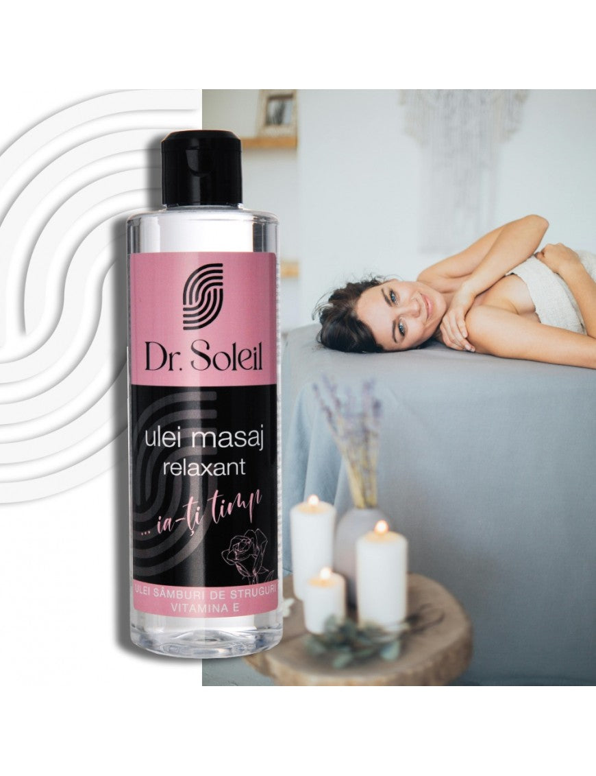 Ulei masaj relaxant, cu Ulei din Samburi de Struguri si Vitamina A, 260 ml, Dr. Soleil